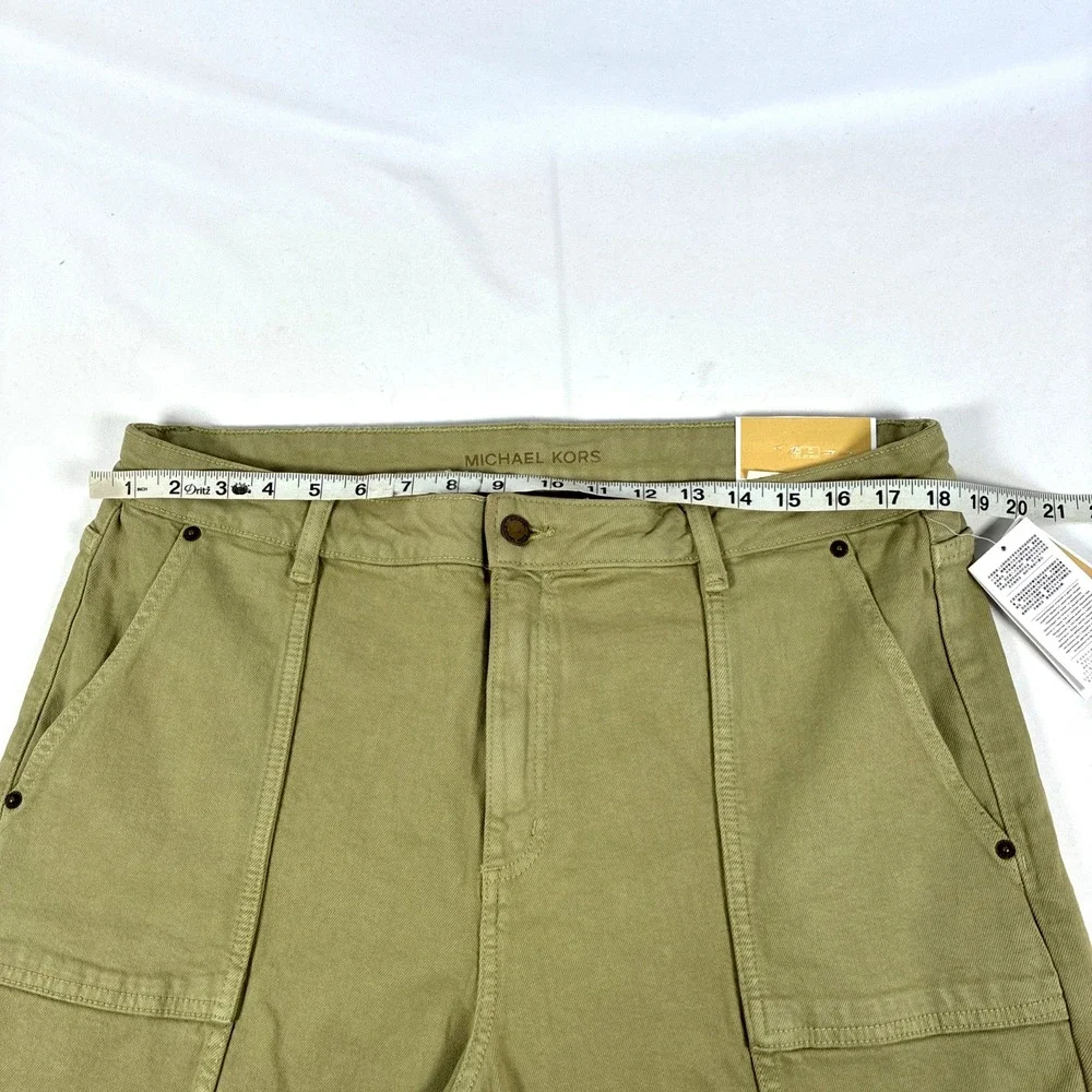 NWT Michael Kors Selma Straight Ankle Smoky Olive Pants Jeans Size 10 New (Read)